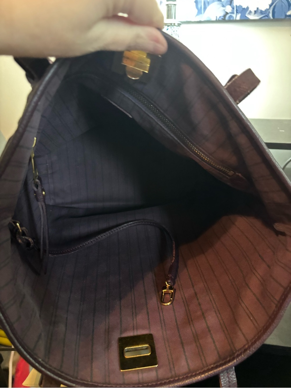 Authentic Louis Vuitton Citadine Empriente Leather Bag W/Dust Bag- Aube Purple - Picture 11 of 16